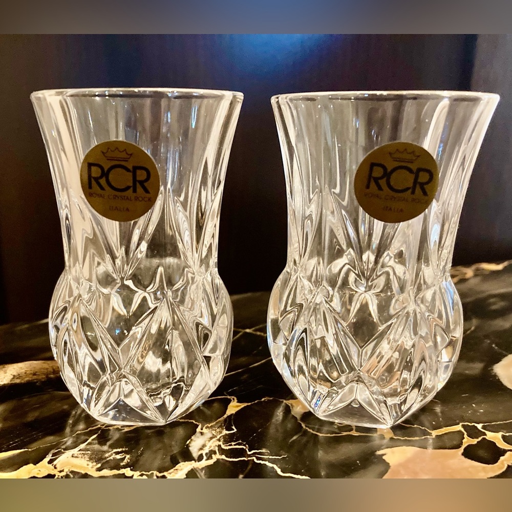 NIB - RCR Royal Crystal Bud Vases